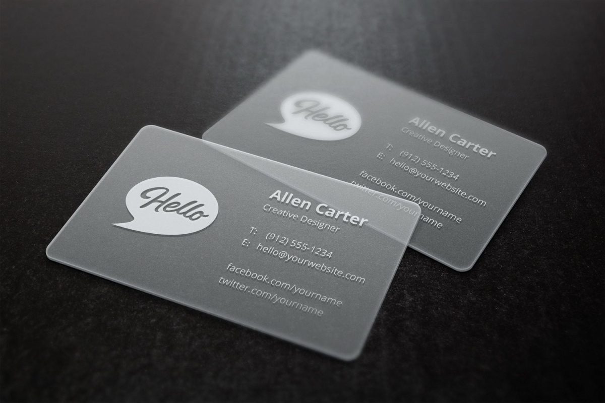 0.4mm Frosted Cards (Transparent Cards) (Custom Design) 1 Frosted business cards