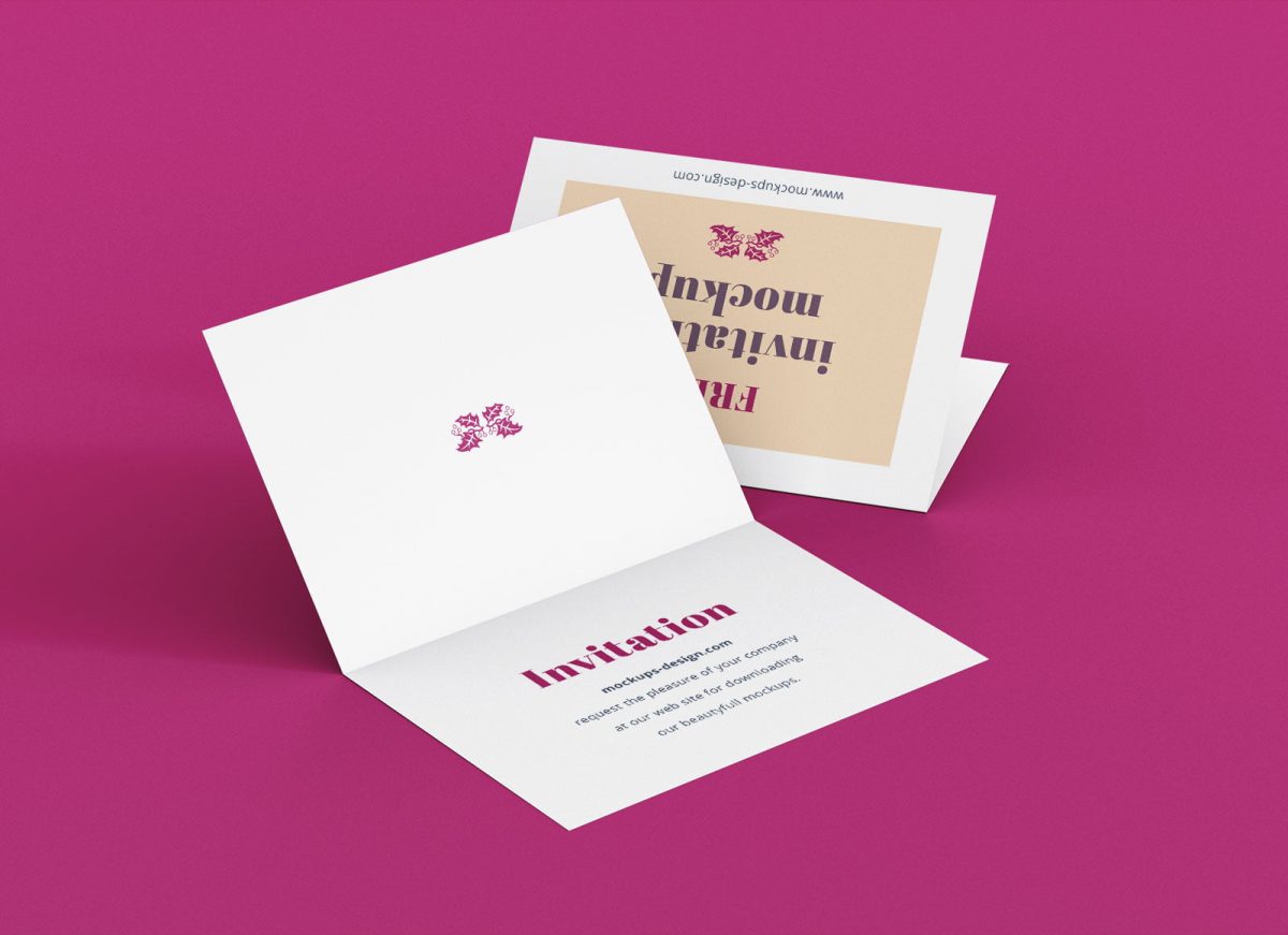 Free Greeting Invitiation Card Mockup PSD Set