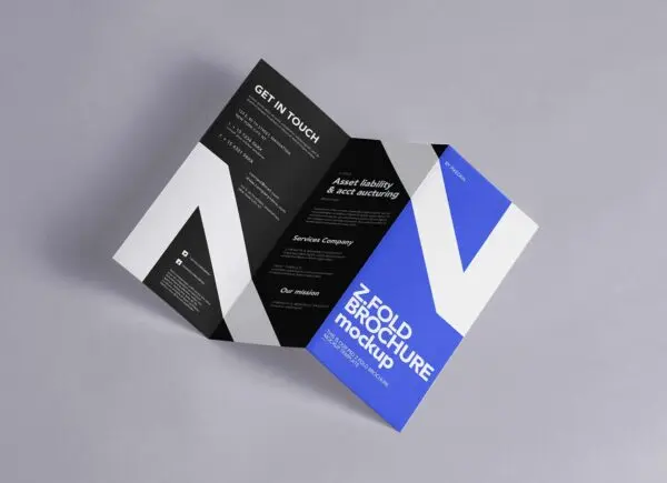 Z fold Brochure Mockup