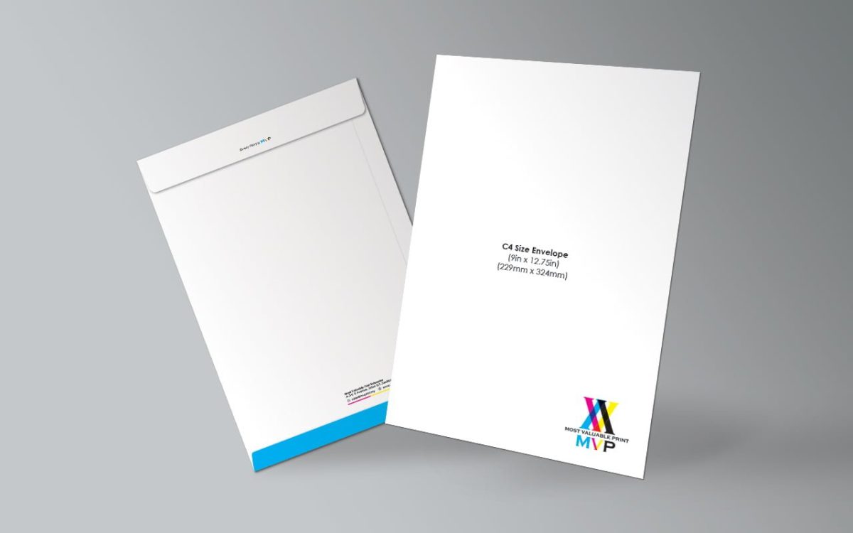 C4 Envelope (9in x 12.75in) 1 C4 Size Envelope Mock up