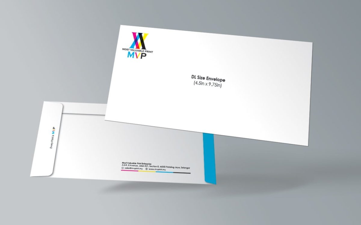 DL Envelope (4.5in x 9.75in) - No Window 1 DL Size Envelope Mock up no window
