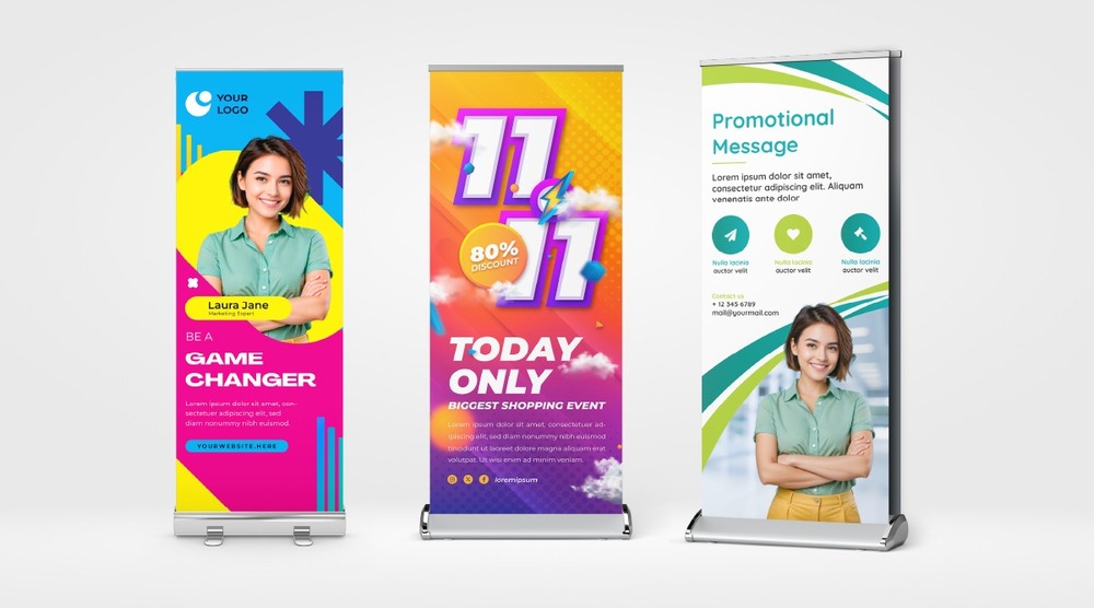 Roll-up banners for on-ground events