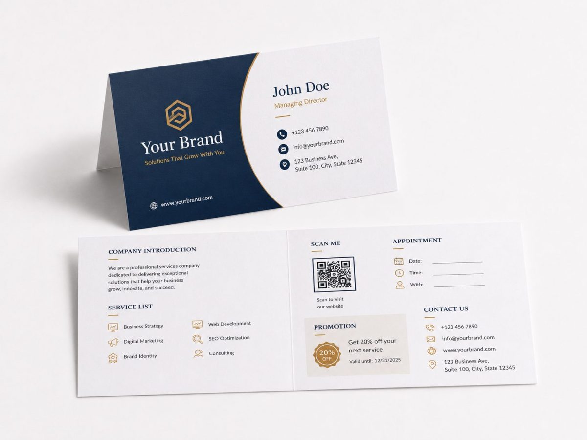 folded business card